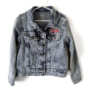 Barbie Girls Denim Jean Jacket Graphic Girl Revolution Small 6-6X Mattel CUTE!